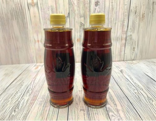 Glass Barrel Maple Syrup Bottle